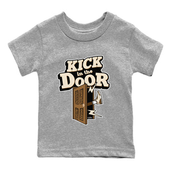 Air Jordan 3 Palomino Sneaker Match Tees Kick In The Door Sneaker Tees AJ3 Palomino Sneaker Release Tees Kids Shirts Heather Grey 2