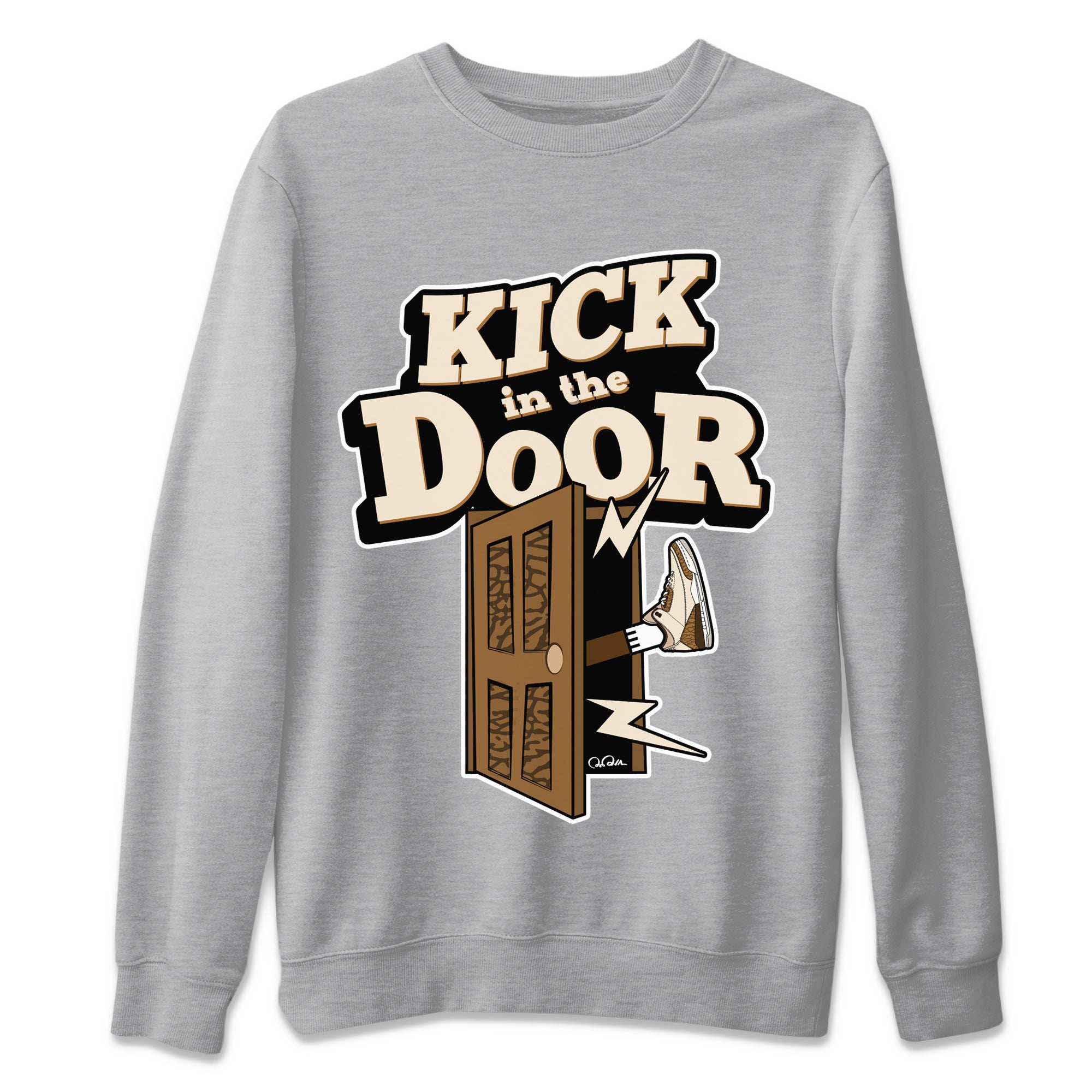 Air Jordan 3 Palomino Sneaker Match Tees Kick In The Door Sneaker Tees AJ3 Palomino Sneaker Release Tees Unisex Shirts Heather Grey 2