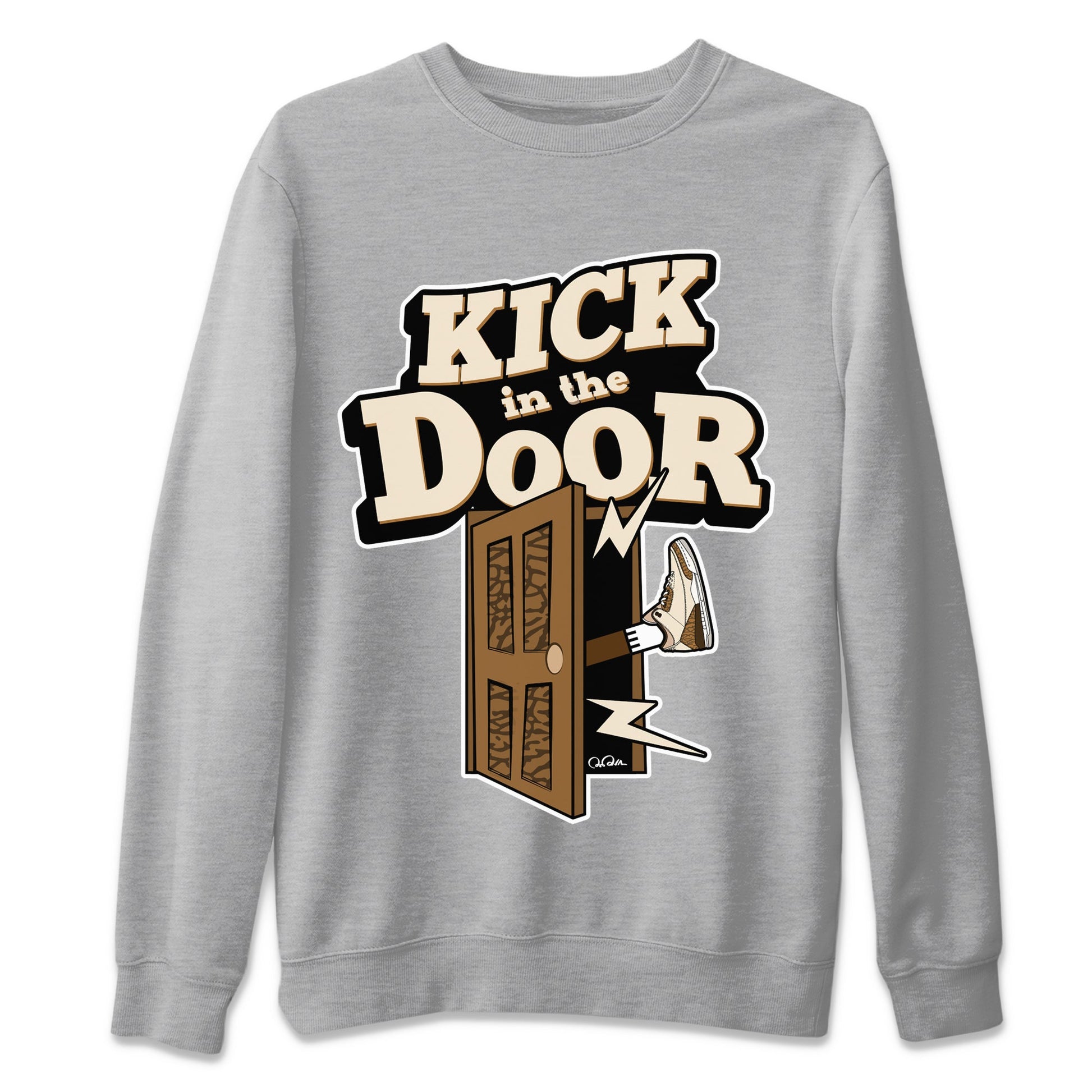 Air Jordan 3 Palomino Sneaker Match Tees Kick In The Door Sneaker Tees AJ3 Palomino Sneaker Release Tees Unisex Shirts Heather Grey 2