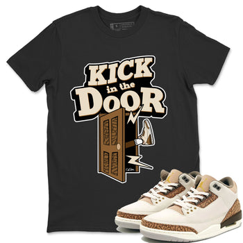 Air Jordan 3 Palomino Sneaker Match Tees Kick In The Door Sneaker Tees AJ3 Palomino Sneaker Release Tees Unisex Shirts Black 1