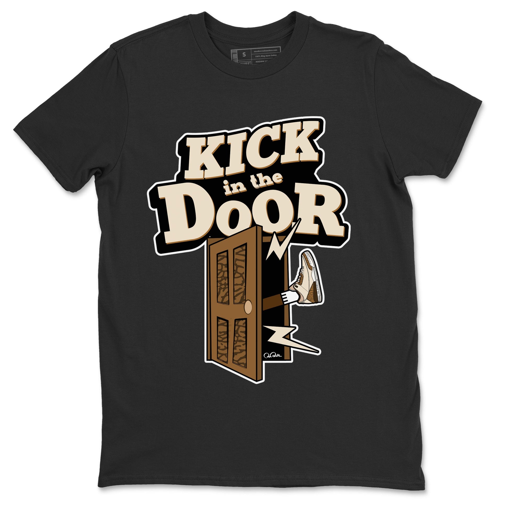 Air Jordan 3 Palomino Sneaker Match Tees Kick In The Door Sneaker Tees AJ3 Palomino Sneaker Release Tees Unisex Shirts Black 2