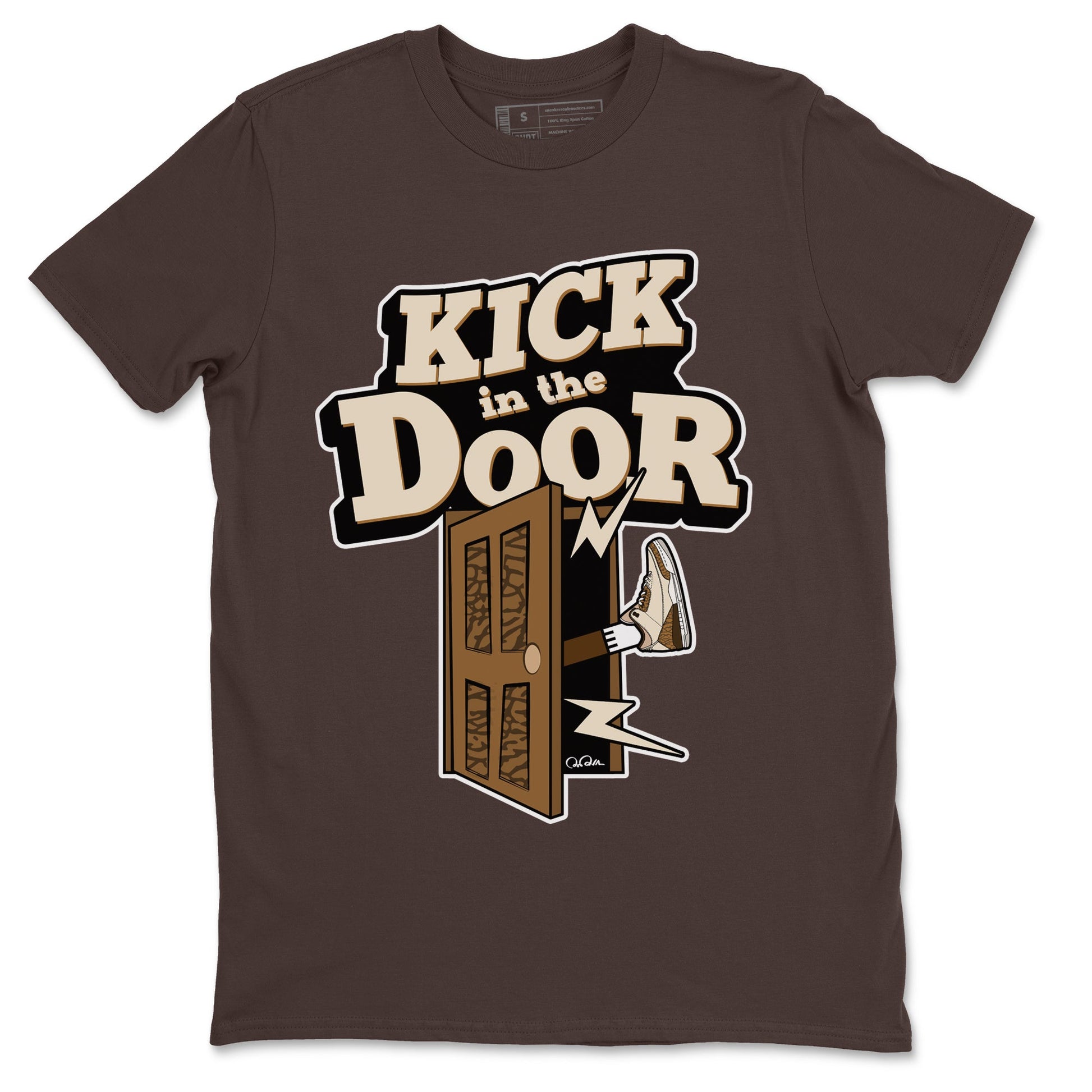 Air Jordan 3 Palomino Sneaker Match Tees Kick In The Door Sneaker Tees AJ3 Palomino Sneaker Release Tees Unisex Shirts Dark Chocolate 2