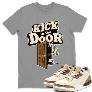Air Jordan 3 Palomino Sneaker Match Tees Kick In The Door Sneaker Tees AJ3 Palomino Sneaker Release Tees Unisex Shirts Heather Grey 1