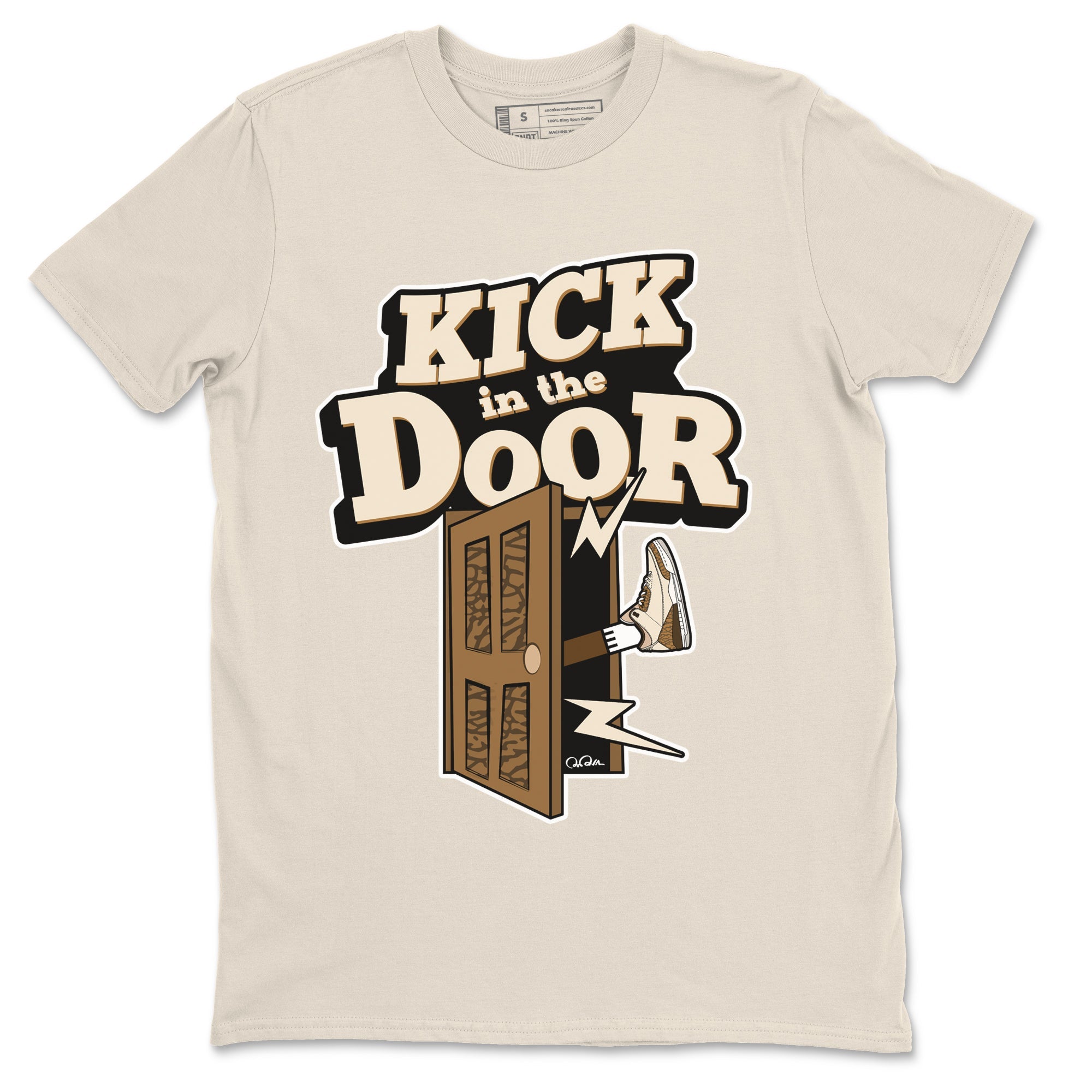 Air Jordan 3 Palomino Sneaker Match Tees Kick In The Door Sneaker Tees AJ3 Palomino Sneaker Release Tees Unisex Shirts Natural 2