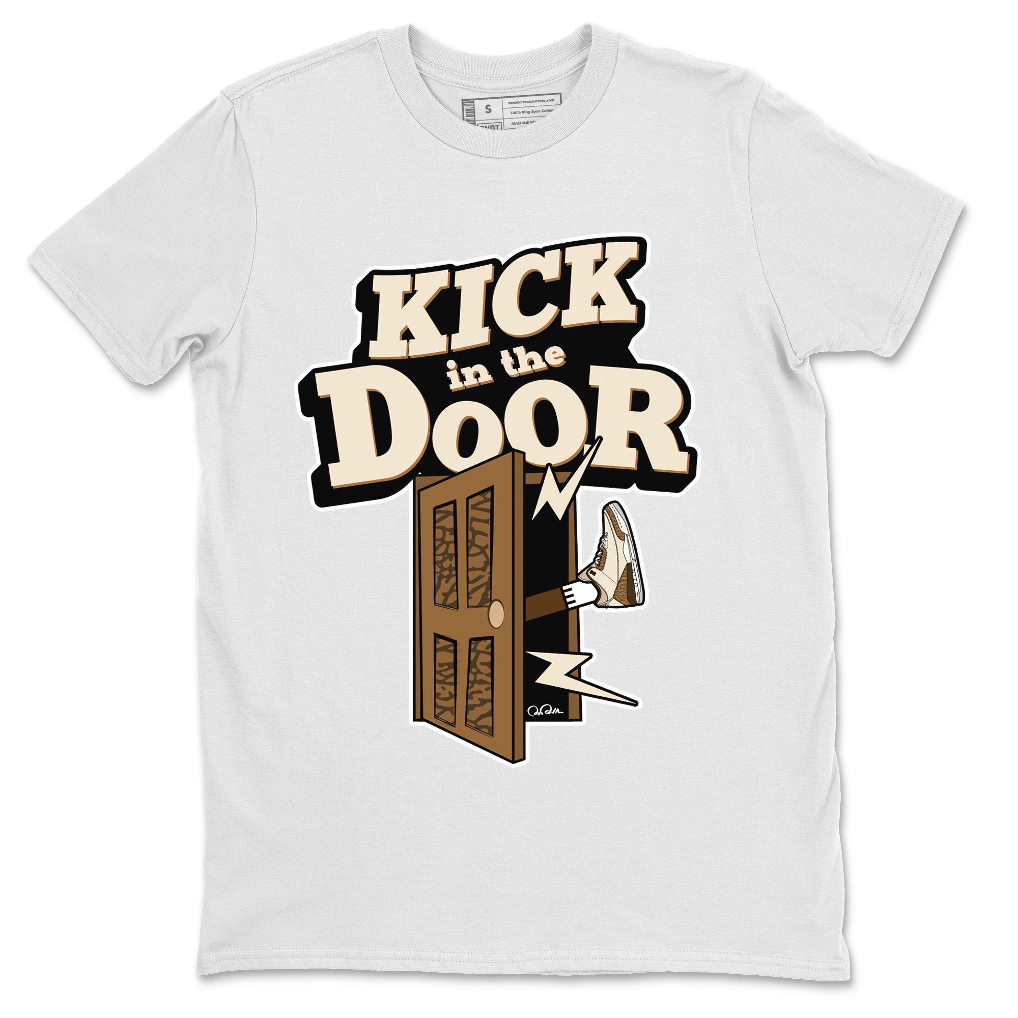 Air Jordan 3 Palomino Sneaker Match Tees Kick In The Door Sneaker Tees AJ3 Palomino Sneaker Release Tees Unisex Shirts White 2