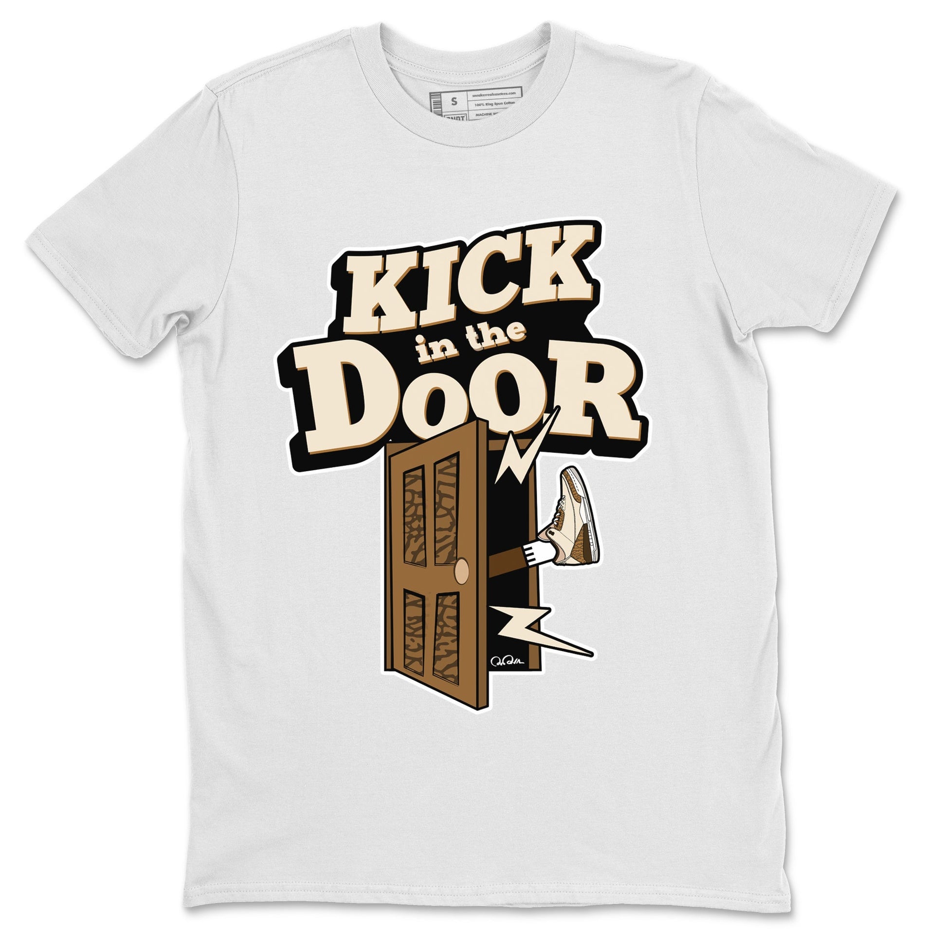Air Jordan 3 Palomino Sneaker Match Tees Kick In The Door Sneaker Tees AJ3 Palomino Sneaker Release Tees Unisex Shirts White 2