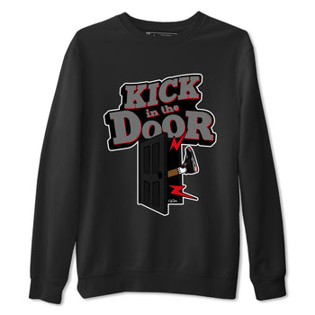4s Bred Reimagined shirt to match jordans Kick In The Door sneaker tees Air Jordan 4 Bred Reimagined SNRT Sneaker Release Tees Unisex Black 2 T-Shirt