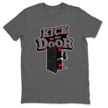 4s Bred Reimagined shirt to match jordans Kick In The Door sneaker tees Air Jordan 4 Bred Reimagined SNRT Sneaker Release Tees Unisex Cool Grey 2 T-Shirt