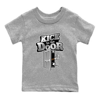 Air Jordan 4 Light Iron Ore shirt to match jordans Kick In The Door sneaker tees AJ4 Frozen Moments SNRT Sneaker Release Tees Baby Toddler Heather Grey 2 T-Shirt