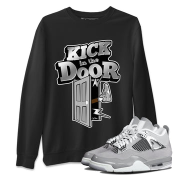 Air Jordan 4 Light Iron Ore shirt to match jordans Kick In The Door sneaker tees AJ4 Frozen Moments SNRT Sneaker Release Tees Unisex Black 1 T-Shirt