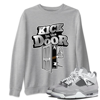 Air Jordan 4 Light Iron Ore shirt to match jordans Kick In The Door sneaker tees AJ4 Frozen Moments SNRT Sneaker Release Tees Unisex Heather Grey 1 T-Shirt