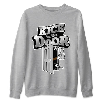 Air Jordan 4 Light Iron Ore shirt to match jordans Kick In The Door sneaker tees AJ4 Frozen Moments SNRT Sneaker Release Tees Unisex Heather Grey 2 T-Shirt