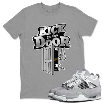 Air Jordan 4 Light Iron Ore shirt to match jordans Kick In The Door sneaker tees AJ4 Frozen Moments SNRT Sneaker Release Tees Unisex Heather Grey 1 T-Shirt