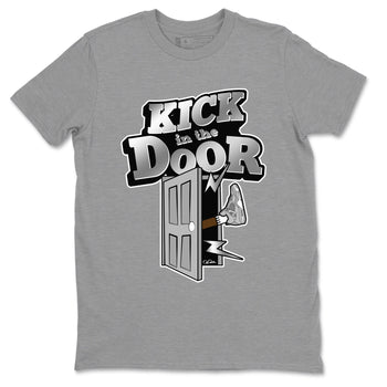 Air Jordan 4 Light Iron Ore shirt to match jordans Kick In The Door sneaker tees AJ4 Frozen Moments SNRT Sneaker Release Tees Unisex Heather Grey 2 T-Shirt