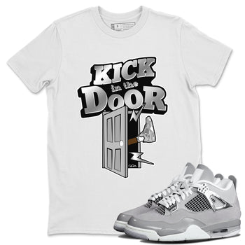 Air Jordan 4 Light Iron Ore shirt to match jordans Kick In The Door sneaker tees AJ4 Frozen Moments SNRT Sneaker Release Tees Unisex White 1 T-Shirt