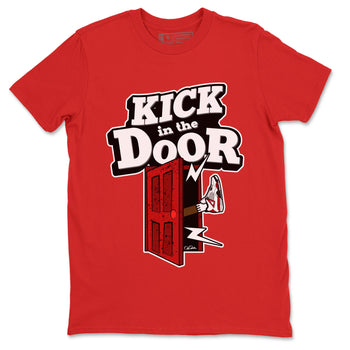 Air Jordan 4 Red Cement Sneaker Match Tees Kick In The Door Sneaker Tees AJ4 Red Cement Sneaker Release Tees Unisex Shirts Red 2