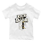 4s Sail shirt to match jordans Kick In The Door sneaker tees Air Jordan 4 Sail SNRT sneaker release tees baby toddler White 2 cotton Shirt