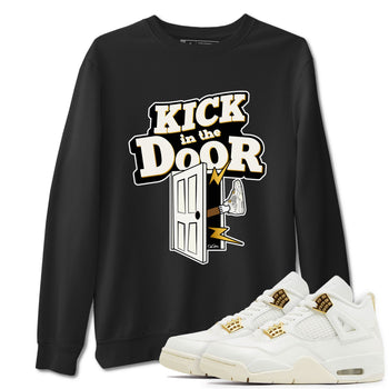 4s Sail shirt to match jordans Kick In The Door sneaker tees Air Jordan 4 Sail SNRT Sneaker Release Tees unisex cotton Black 1 crew neck shirt