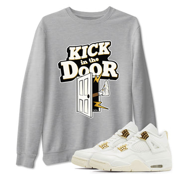 4s Sail shirt to match jordans Kick In The Door sneaker tees Air Jordan 4 Sail SNRT Sneaker Release Tees unisex cotton Heather Grey 1 crew neck shirt
