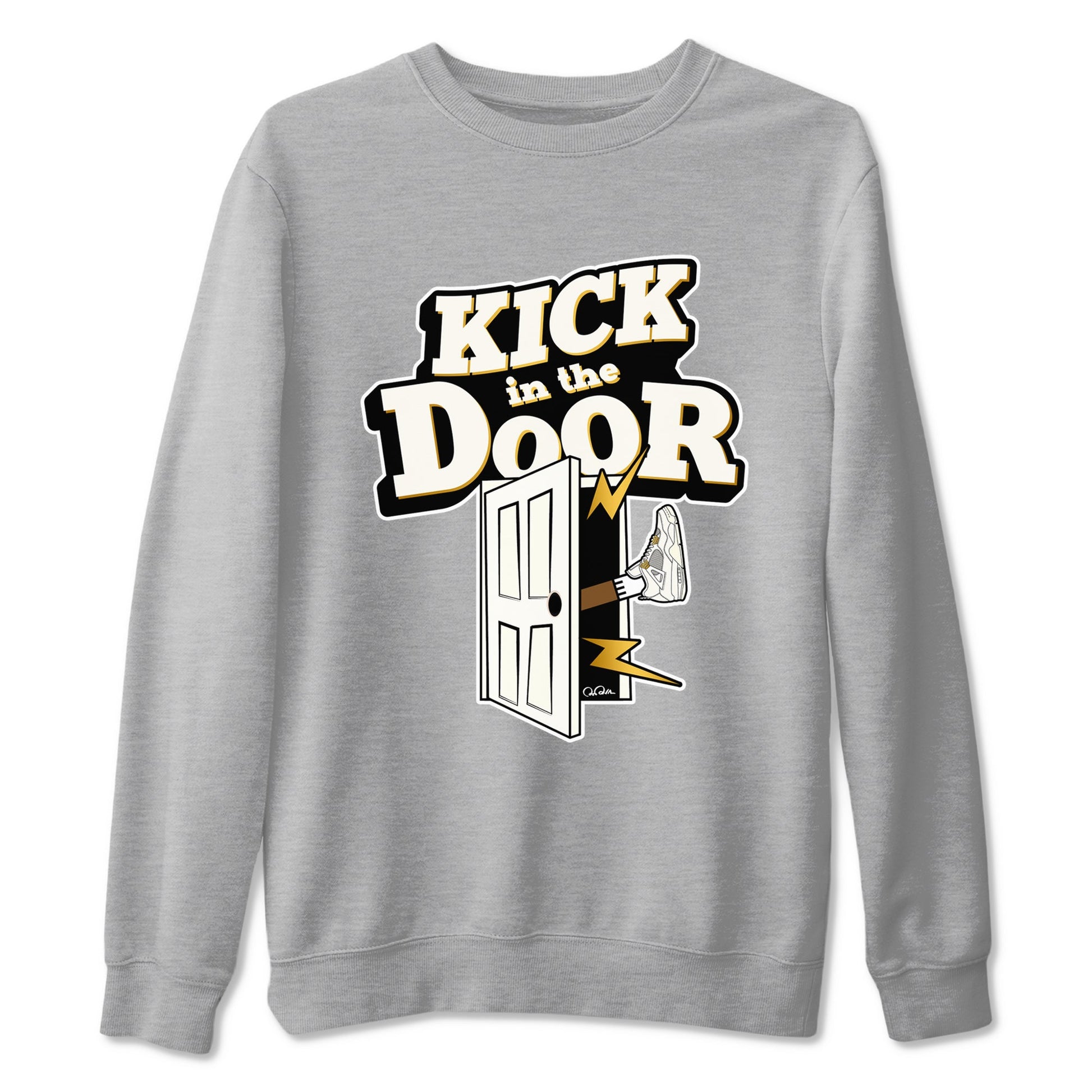 4s Sail shirt to match jordans Kick In The Door sneaker tees Air Jordan 4 Sail SNRT Sneaker Release Tees unisex cotton Heather Grey 2 crew neck shirt