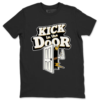 4s Sail shirt to match jordans Kick In The Door sneaker tees Air Jordan 4 Sail SNRT Sneaker Release Tees unisex cotton Black 2 crew neck shirt