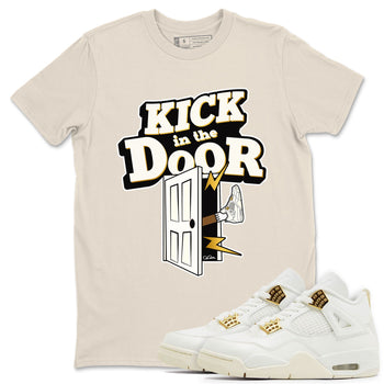 4s Sail shirt to match jordans Kick In The Door sneaker tees Air Jordan 4 Sail SNRT Sneaker Release Tees unisex cotton Natural 1 crew neck shirt