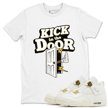 4s Sail shirt to match jordans Kick In The Door sneaker tees Air Jordan 4 Sail SNRT Sneaker Release Tees unisex cotton White 1 crew neck shirt