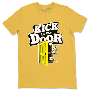 AJ4 Vivid Sulfur shirt to match jordans Kick In The Door sneaker tees Air Jordan 4 Vivid Sulfur SNRT Sneaker Release Tees unisex cotton Daisy 2 crew neck shirt