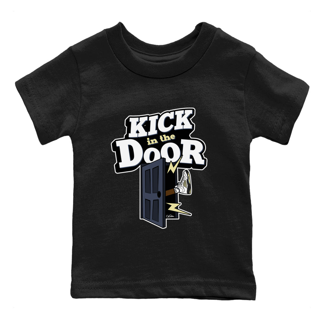 Air Jordan 5 A Ma Maniere x Photon Dust shirt to match jordans Kick In The Door sneaker tees Jordan 5 A Ma Maniere "Dawn" SNRT Sneaker Release Tees Baby Toddler Black 2 T-Shirt