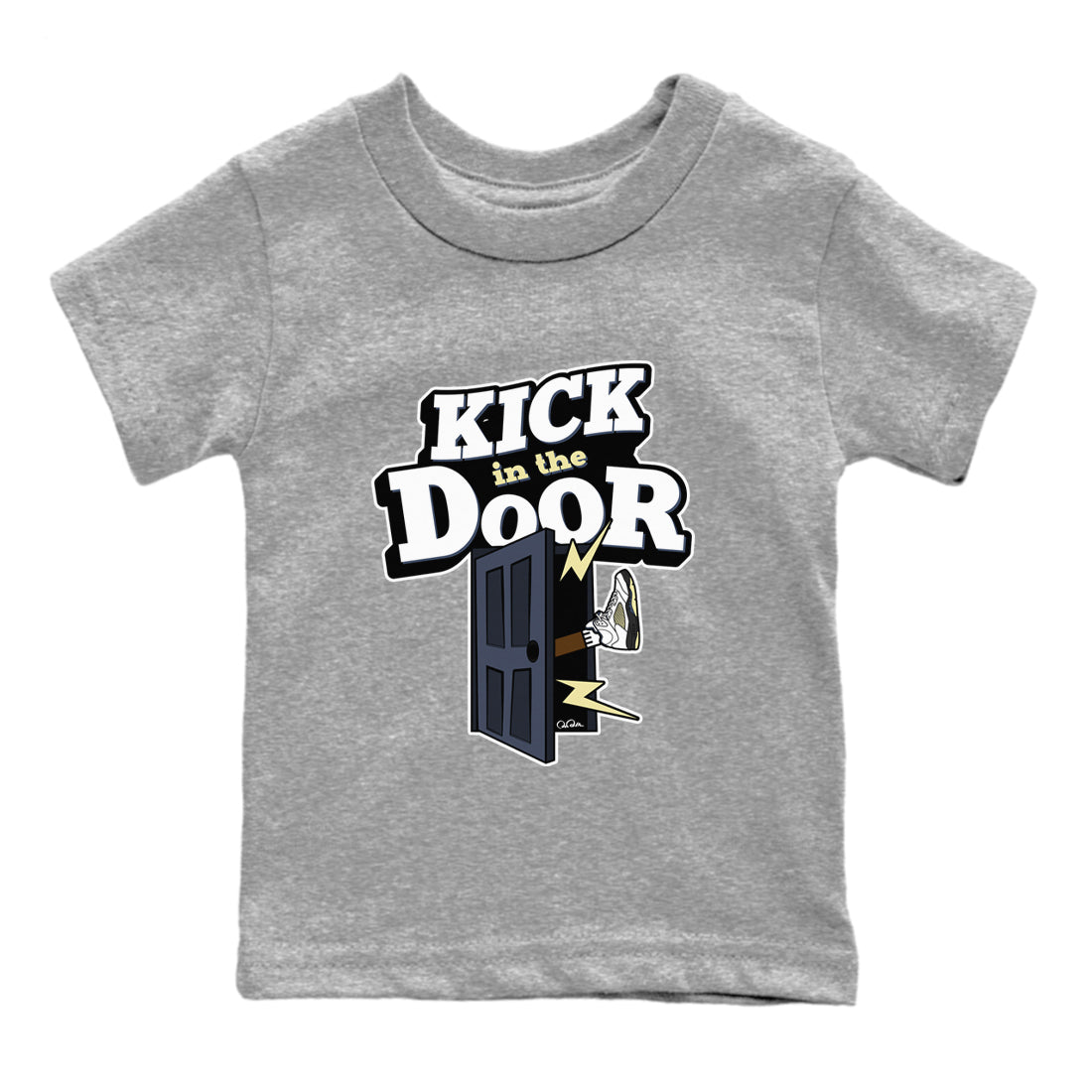 Air Jordan 5 A Ma Maniere x Photon Dust shirt to match jordans Kick In The Door sneaker tees Jordan 5 A Ma Maniere "Dawn" SNRT Sneaker Release Tees Baby Toddler Heather Grey 2 T-Shirt
