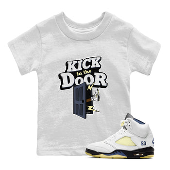 Air Jordan 5 A Ma Maniere x Photon Dust shirt to match jordans Kick In The Door sneaker tees Jordan 5 A Ma Maniere "Dawn" SNRT Sneaker Release Tees Baby Toddler White 1 T-Shirt
