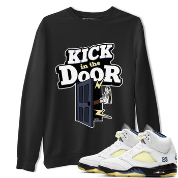 Air Jordan 5 A Ma Maniere x Photon Dust shirt to match jordans Kick In The Door sneaker tees Jordan 5 A Ma Maniere "Dawn" SNRT Sneaker Release Tees Unisex Black 1 T-Shirt