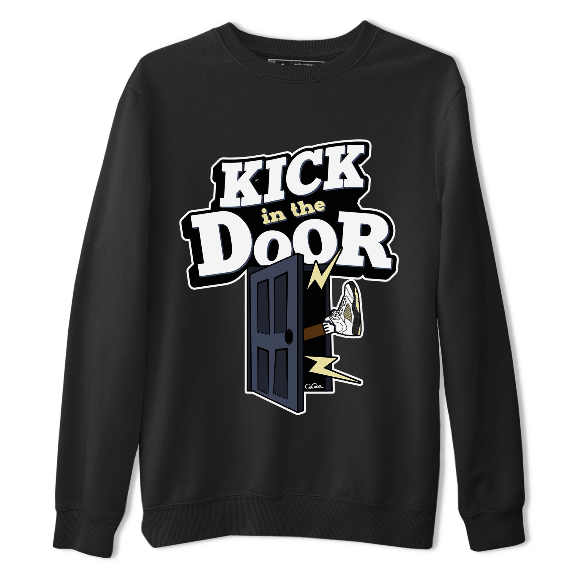 Air Jordan 5 A Ma Maniere x Photon Dust shirt to match jordans Kick In The Door sneaker tees Jordan 5 A Ma Maniere "Dawn" SNRT Sneaker Release Tees Unisex Black 2 T-Shirt