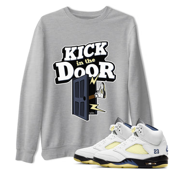 Air Jordan 5 A Ma Maniere x Photon Dust shirt to match jordans Kick In The Door sneaker tees Jordan 5 A Ma Maniere "Dawn" SNRT Sneaker Release Tees Unisex Heather Grey 1 T-Shirt
