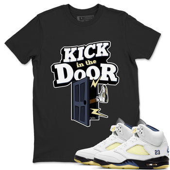 Air Jordan 5 A Ma Maniere x Photon Dust shirt to match jordans Kick In The Door sneaker tees Jordan 5 A Ma Maniere "Dawn" SNRT Sneaker Release Tees Unisex Black 1 T-Shirt