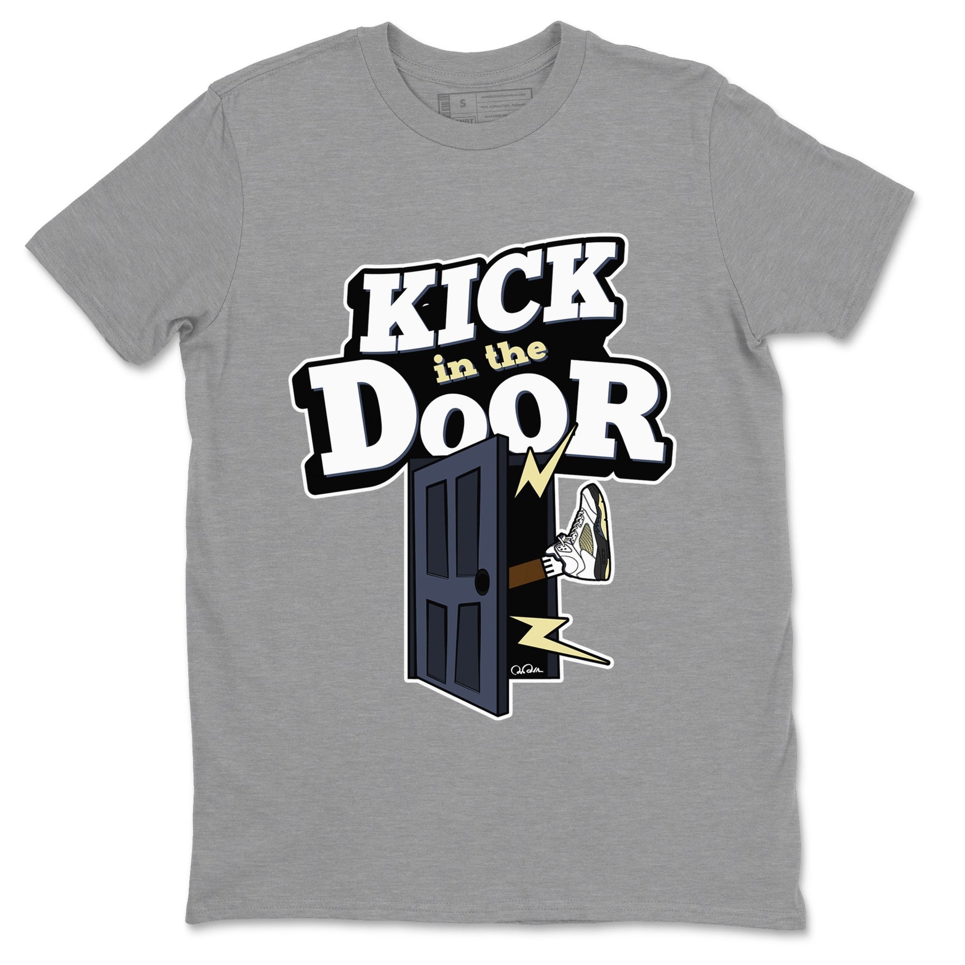 Air Jordan 5 A Ma Maniere x Photon Dust shirt to match jordans Kick In The Door sneaker tees Jordan 5 A Ma Maniere "Dawn" SNRT Sneaker Release Tees Unisex Heather Grey 2 T-Shirt