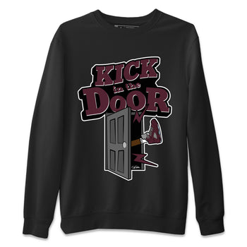 Air Jordan 5 Burgundy Sneaker Match Tees Kick In The Door Sneaker Tees AJ5 Burgundy Sneaker Release Tees Unisex Shirts Black 2