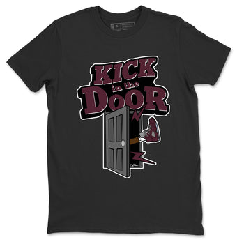 Air Jordan 5 Burgundy Sneaker Match Tees Kick In The Door Sneaker Tees AJ5 Burgundy Sneaker Release Tees Unisex Shirts Black 2