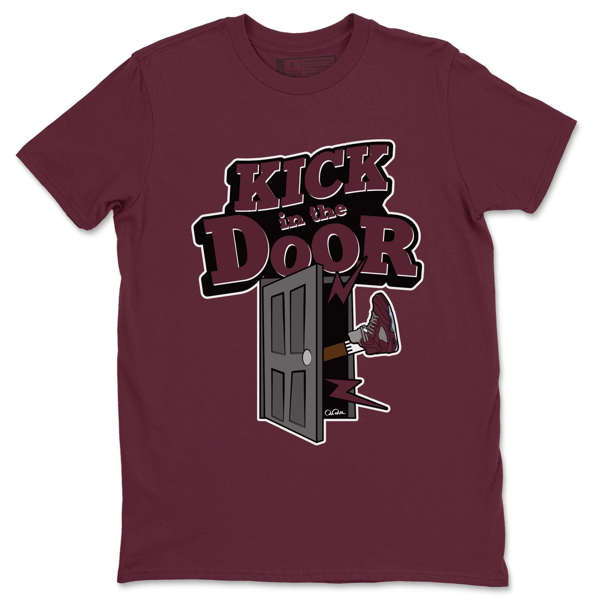 Air Jordan 5 Burgundy Sneaker Match Tees Kick In The Door Sneaker Tees AJ5 Burgundy Sneaker Release Tees Unisex Shirts Maroon 2