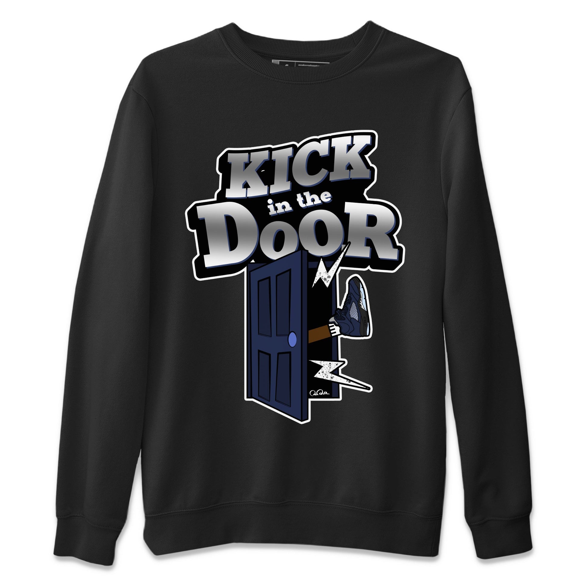 Air Jordan 5 Georgetown Sneaker Match Tees Kick In The Door Sneaker Tees AJ5 Georgetown Sneaker Release Tees Unisex Shirts Black 2
