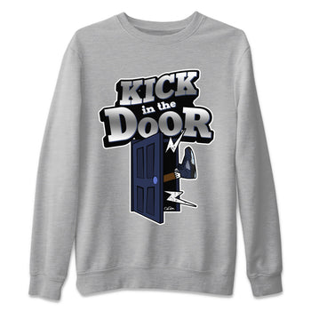 Air Jordan 5 Georgetown Sneaker Match Tees Kick In The Door Sneaker Tees AJ5 Georgetown Sneaker Release Tees Unisex Shirts Heather Grey 2