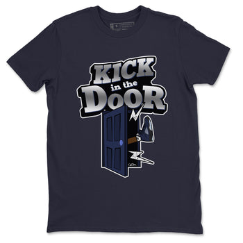 Air Jordan 5 Georgetown Sneaker Match Tees Kick In The Door Sneaker Tees AJ5 Georgetown Sneaker Release Tees Unisex Shirts Navy 2