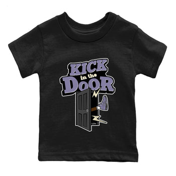 Air Jordan 5 Indigo Haze Sneaker Match Tees Kick In The Door Sneaker Tees AJ5 Indigo Haze Sneaker Release Tees Kids Shirts Black 2