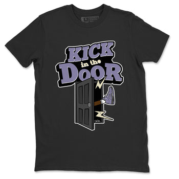 Air Jordan 5 Indigo Haze Sneaker Match Tees Kick In The Door Sneaker Tees AJ5 Indigo Haze Sneaker Release Tees Unisex Shirts Black 2