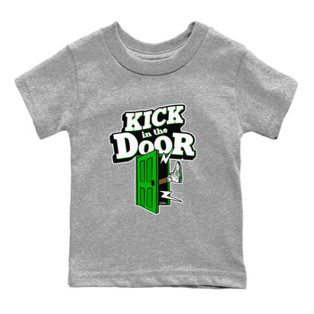 5s Lucky Green shirt to match jordans Kick In The Door sneaker tees Air Jordan 5 Lucky Green SNRT Sneaker Release Tees Baby Toddler Heather Grey 2 T-Shirt