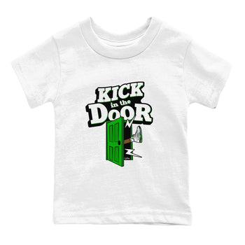 5s Lucky Green shirt to match jordans Kick In The Door sneaker tees Air Jordan 5 Lucky Green SNRT Sneaker Release Tees Baby Toddler White 2 T-Shirt