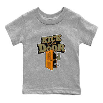 5s Olive shirt to match jordans Kick In The Door sneaker tees Air Jordan 5 Olive SNRT sneaker release tees baby toddler Heather Grey 2 cotton Shirt