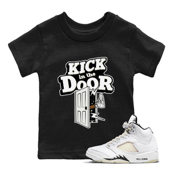 5s Sail shirt to match jordans Kick In The Door sneaker tees Air Jordan 5 Sail SNRT sneaker release tees baby toddler Black 1 cotton Shirt