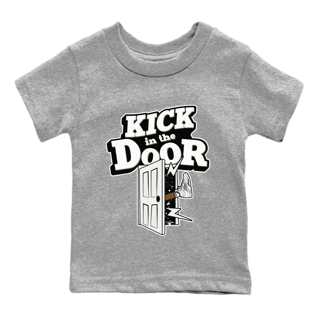 5s Sail shirt to match jordans Kick In The Door sneaker tees Air Jordan 5 Sail SNRT sneaker release tees baby toddler Heather Grey 2 cotton Shirt