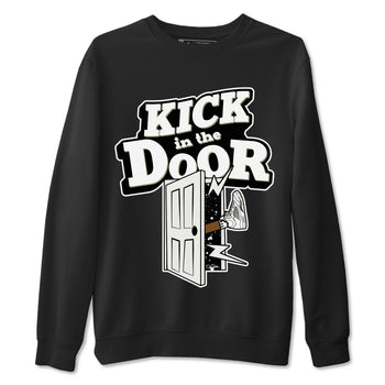 5s Sail shirt to match jordans Kick In The Door sneaker tees Air Jordan 5 Sail SNRT Sneaker Release Tees unisex cotton Black 2 crew neck shirt